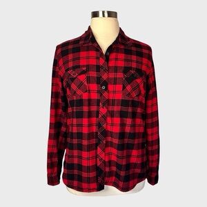 Weatherproof Vintage Cotton Plaid Button Down Flannel Shirt